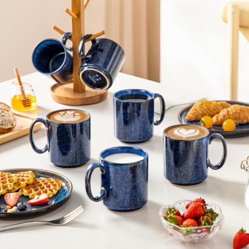 vancasso STARRY Ceramic Coffee Mugs Set of 6, 16 oz Large Coffee Cups