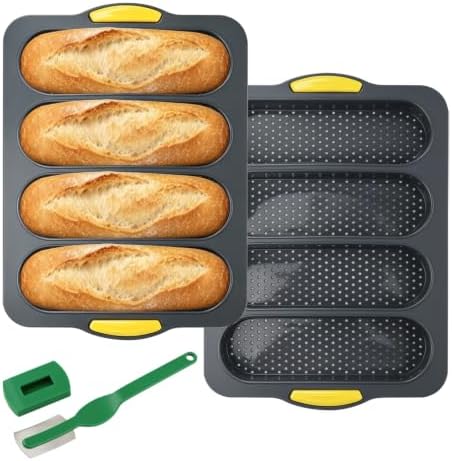 2 Pcs Non-Stick Perforated Baguette Pan