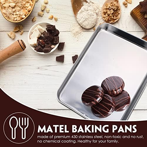 12 Pcs Metal Trays Stainless Steel Sheet Pan Baking Trays
