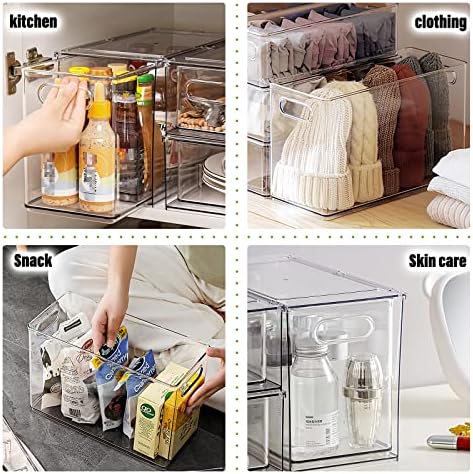 9.5QT Refrigerator Organizer Fridge Storage Bin with Pull-out Drawer