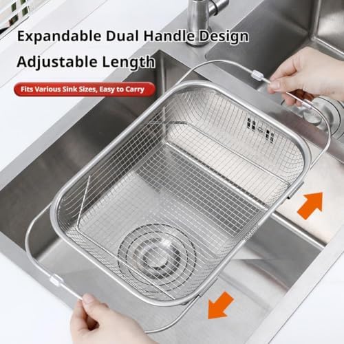 Over the Sink Colander,Expandable Strainers and Colanders with Fine