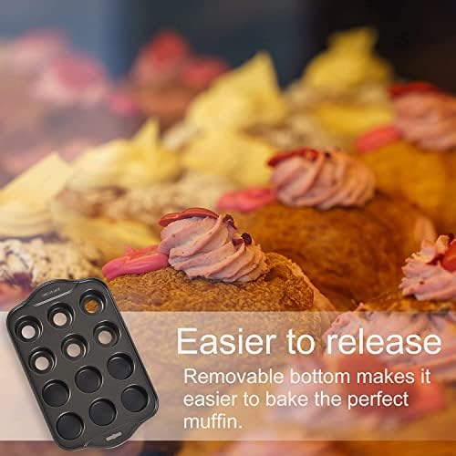 2 Pack 12 Cavity Mini Cheesecake Pan, Mini Muffin Baking Pan, Mini