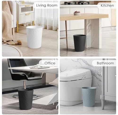 YGJT Small Bathroom Trash Can, 6 Pack, 1.8 Gallons