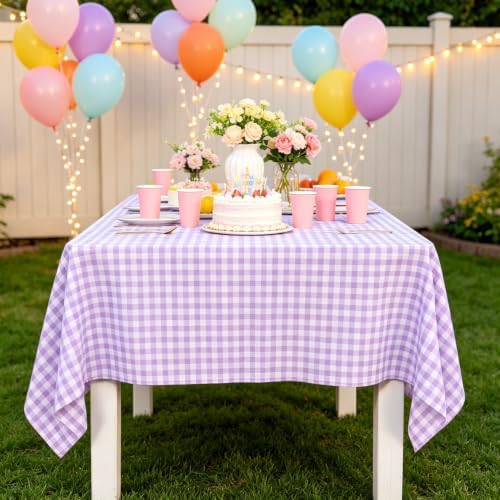ShinyBeauty Gingham Tablecloth, Buffalo Plaid Cotton Checkered Table