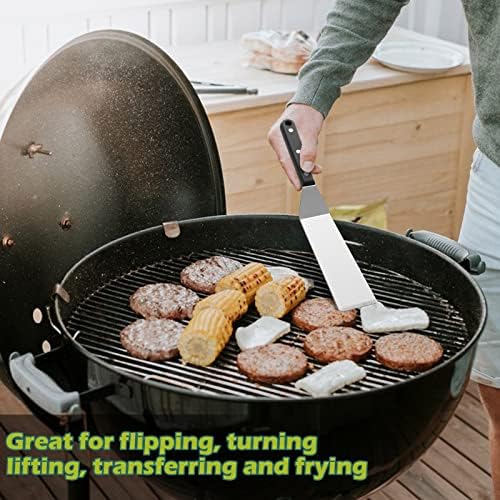 Metal Spatula Set, HaSteeL Stainless Steel Long Narrow Griddle