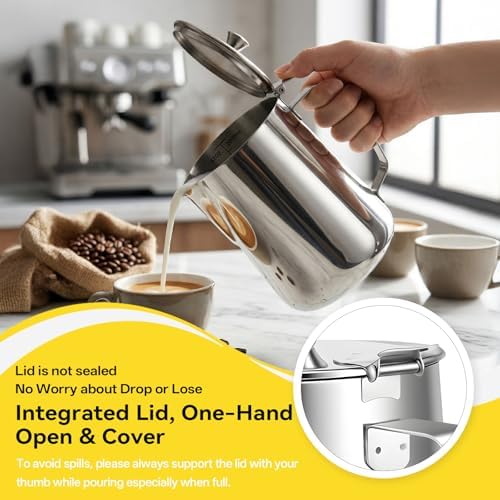 Stainless Steel Pitcher with Lid, 70 oz Metal Measuring Cup with