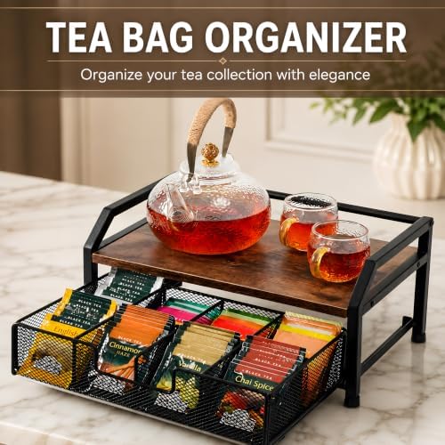 Tea Bag Organizer, Tea Holder for Countertop