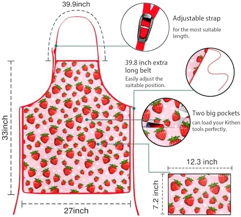 Aprons for Women with Pockets Funny Adjustable Waterproof Apron