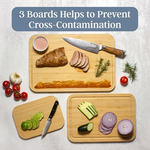 Totally Bamboo 3-Piece Bamboo Cutting Board Set – Cutting Boards for