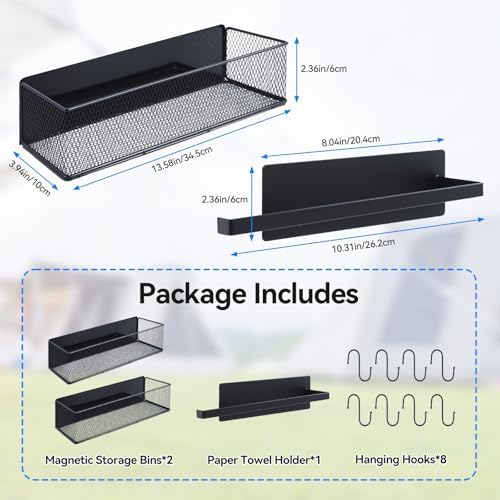 2 Pack Magnetic Storage Bins with Paper Towel Holder for Traeger