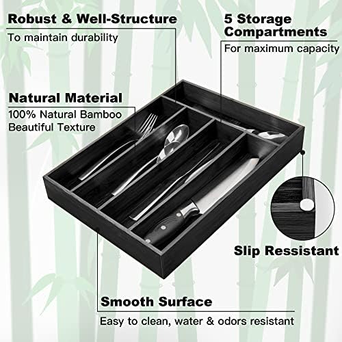 Silverware Organizer Bamboo Kitchen Drawer Organizer Utensil Organizer