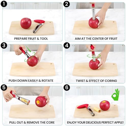 SCHVUBENR Premium Apple Corer Tool - Easy to Use and Clean - Sturdy