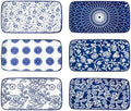 8.1" x 4.5" Ceramic Rectangle Salad Plates Set of 6