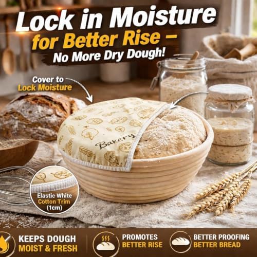 2-Pack Reusable Beeswax Bowl Covers for Bread Proofing