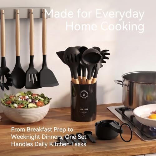 Silicone Kitchen Utensil Set, Heat-Resistant, BPA-Free