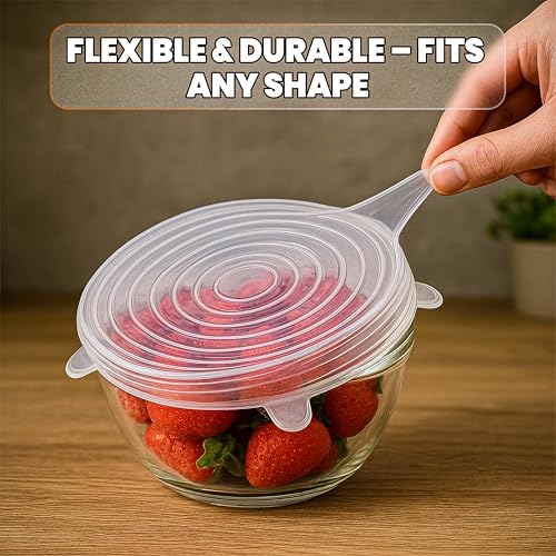 Silicone Stretch Lids, 6 Pack