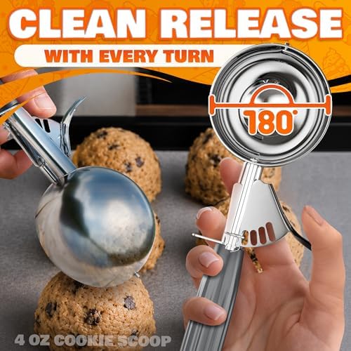 Stainless Steel Ice Cream Scoop with Trigger Release, 4 Oz #8 Disher
