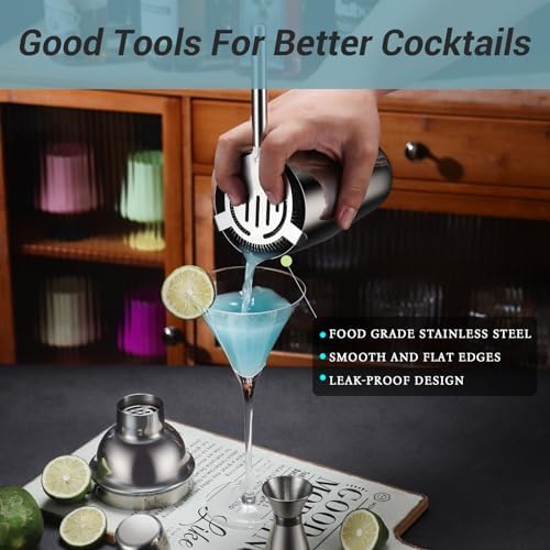 Cocktail Shaker Set Bartender Kit with Stand, 12 Piece Drink Mixer Set