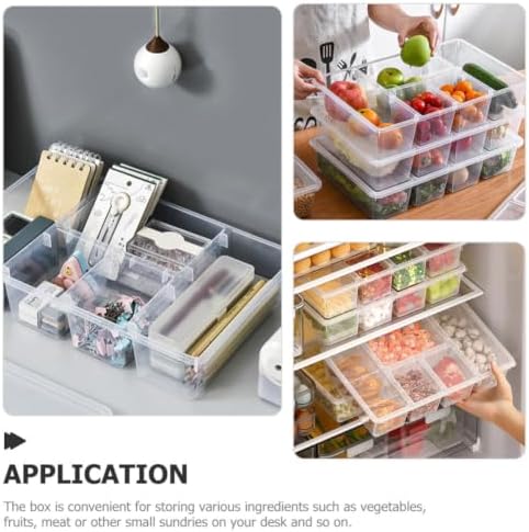 Ciieeo Food Storage Container with Lid Divided PP Fridge Organizer Box