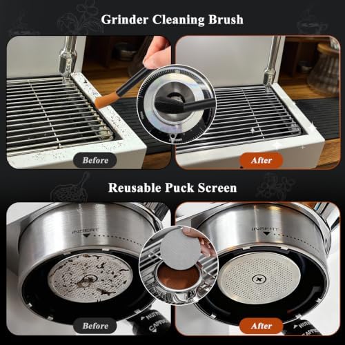7PCS Espresso Accessories Kit with 54mm Espresso Tamper, Silver