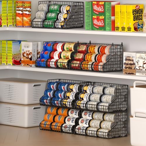 4 Pack Stackable Can Rack Organizer for Pantry Storage,Can Dispensers