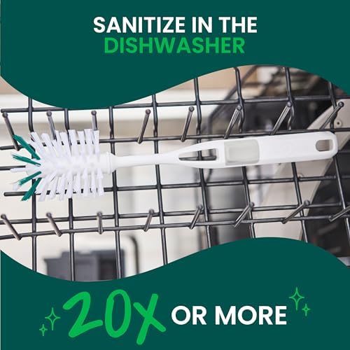 Scotch-Brite Glass and Water Bottle Brush, Long-Lasting Bristles, Safe