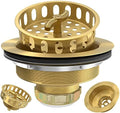 Gold Sink Drain Strainer, 3-1/2 Inch, Stainless Steel