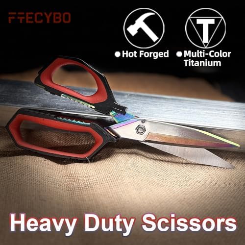 Heavy Duty Scissors 9.5'', Titanium Coating Forged Stainless Steel