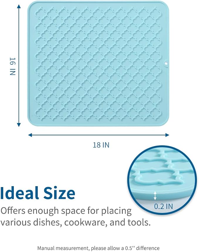 AMOAMI-Dish Drying Mats for Kitchen Counter-Silicone Dish Drying Mat-Kitchen - Image 6