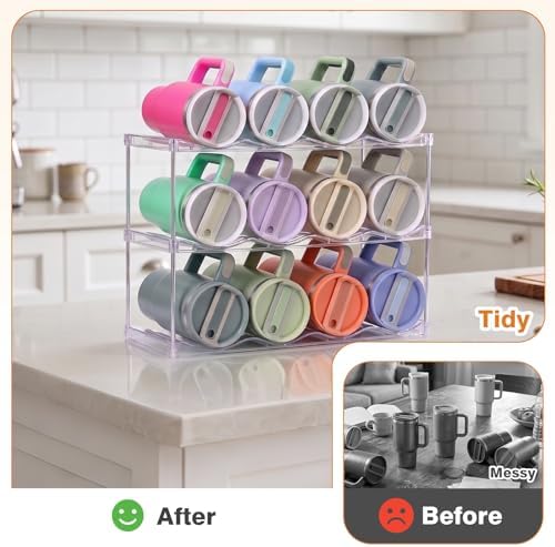 Large Compartment Water Bottle Organizer, Stackable Water Bottle