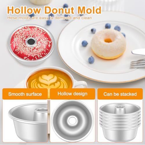 6 PCS Angel Food Cake Pan, 4.5" Aluminum Pound Cake Pan, Chiffon Cake