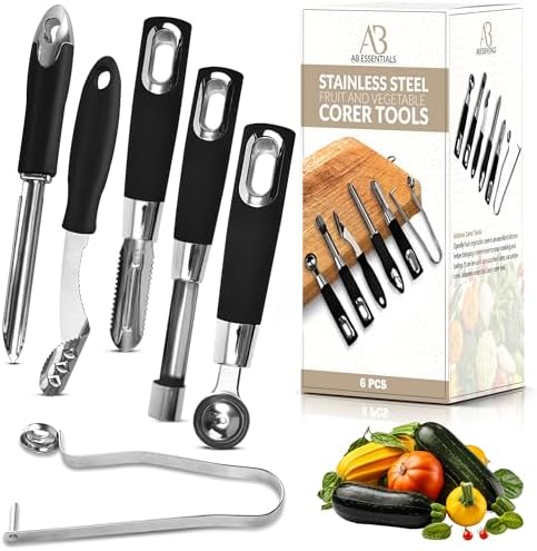 Fruit and Vegetable Corer Set – 6 PCS Stainless Steel Apple Corer