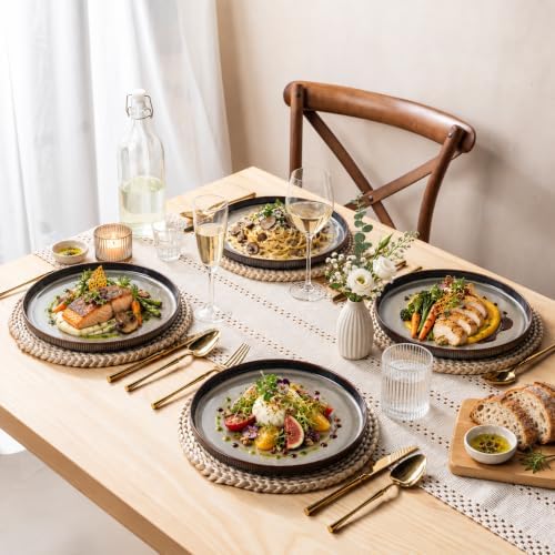theterra Ceramic Dinner Plates Set of 2, 10.25 Inch Dinnerware Plates