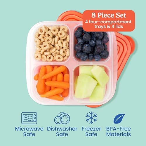 Bentgo Easyboxes 4-Compartment Snack Containers - 8-Piece Set with 4