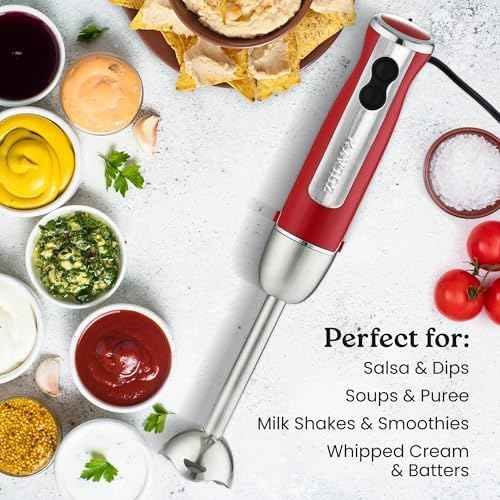 Zulay Kitchen Immersion Blender 800W Hand Blender with Turbo Mode