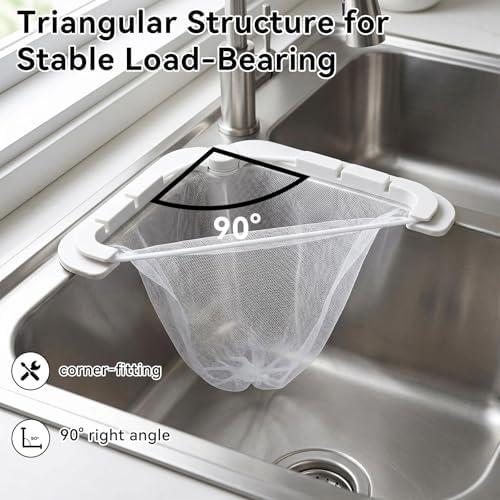 Triangular Kitchen Sink Strainer with 100 Filter Mesh Bag