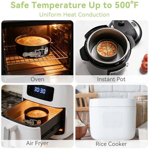 USLAI 4 Inch Mini Springform Pan Set, Nonstick & Leakproof, 4 Pieces