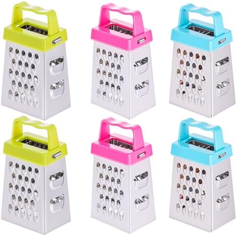 Ptwola 6 Pcs Mini Cheese Grater Stainless Steel Box Grater Fine Coarse