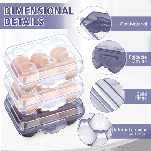 6-Pack 6-Grid Egg Storage Boxes, Blue and Transparent