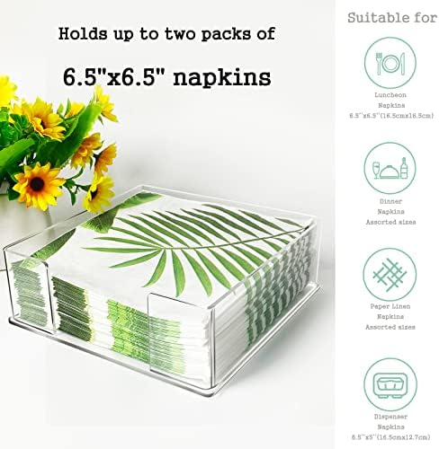 Square Acrylic Napkin Holder for Table, Clear