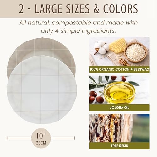 Nectar & Nest Reusable Bowl Covers for Bread Proofing, 10"
