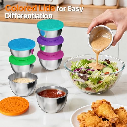2.5 ozx 8 Pack Sauce Containers for Lunch Box,Salad Dressing