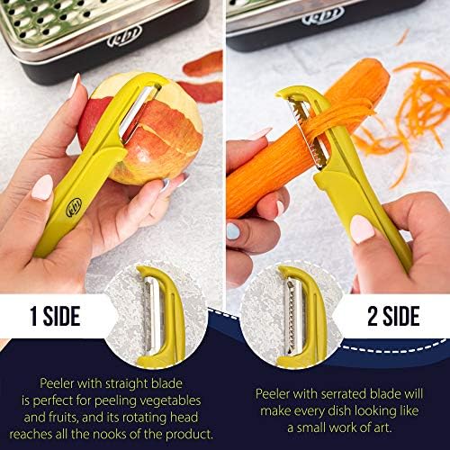 Cheese Grater with Container and Lid, Peeler Set
