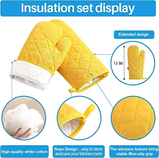 Oven Mitts and Pot Holders 4 pcs Set, High Heat Resistant 500 Degree Extra - Image 3