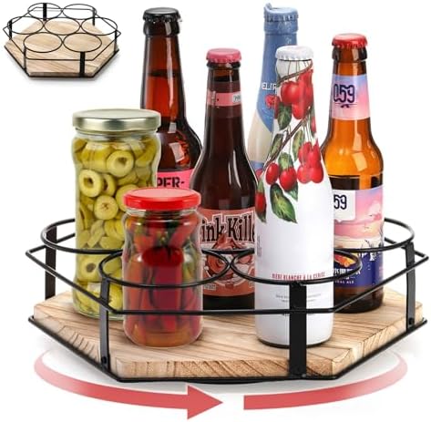 Cididu Rotating Coffee Syrup Organizer 7 Bottles, Coffee Syrup Rack
