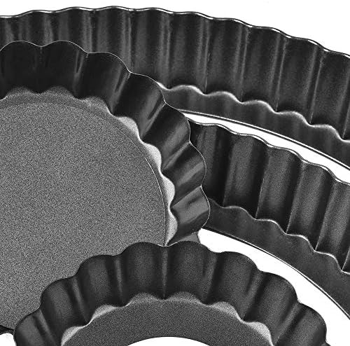 TORASO 11Inch, 9 Inch and 4 Inch Tart Pan with Removable Bottom, 2 Pcs