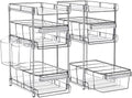 WAKISA 2Pcs Pull Out Organizer and Storage with Cups and Removable