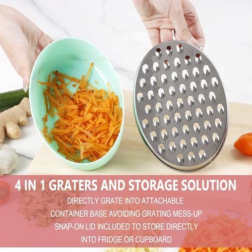 Cheese Grater Citrus Lemon Zester with Food Storage Container & Lid