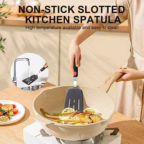 4PCS Silicone Spatula Turner Set with Food Tongs