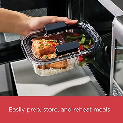 Rubbermaid Brilliance Meal Prep Containers, 2-Compartment Food Storage